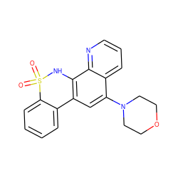 O=S1(=O)Nc2c(cc(N3CCOCC3)c3cccnc23)-c2ccccc21 ZINC000205623279
