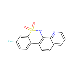 O=S1(=O)Nc2c(ccc3cccnc23)-c2ccc(F)cc21 ZINC000143750080