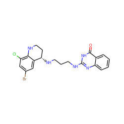 O=c1[nH]c(NCCCN[C@H]2CCNc3c(Cl)cc(Br)cc32)nc2ccccc12 ZINC000001549808