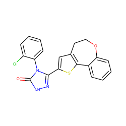 O=c1[nH]nc(-c2cc3c(s2)-c2ccccc2OCC3)n1-c1ccccc1Cl ZINC000095581016