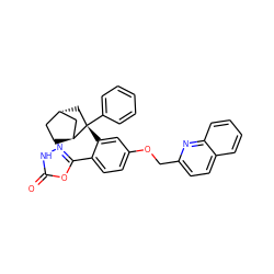 O=c1[nH]nc(-c2ccc(OCc3ccc4ccccc4n3)cc2[C@]2(c3ccccc3)C[C@H]3CC[C@H]2C3)o1 ZINC000101508230