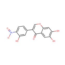 O=c1c(-c2ccc([N+](=O)[O-])c(O)c2)coc2cc(O)c(O)cc12 ZINC000028875469