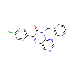 O=c1c(-c2ccc(Cl)cc2)nc2cncnc2n1Cc1ccccc1 ZINC000004238506