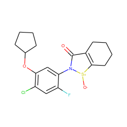 O=c1c2c([s+]([O-])n1-c1cc(OC3CCCC3)c(Cl)cc1F)CCCC2 ZINC000299848227