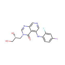 O=c1c2c(Nc3ccc(I)cc3F)cncc2ncn1C[C@@H](O)CO ZINC000169337236