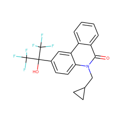 O=c1c2ccccc2c2cc(C(O)(C(F)(F)F)C(F)(F)F)ccc2n1CC1CC1 ZINC000169337109