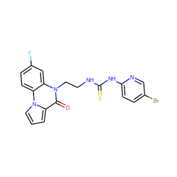 O=c1c2cccn2c2ccc(F)cc2n1CCNC(=S)Nc1ccc(Br)cn1 ZINC000013861545