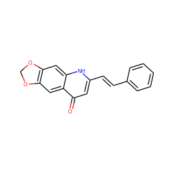 O=c1cc(/C=C/c2ccccc2)[nH]c2cc3c(cc12)OCO3 ZINC000005581889