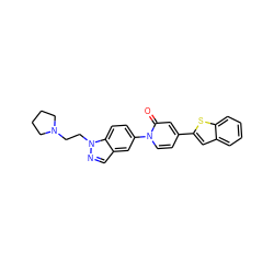 O=c1cc(-c2cc3ccccc3s2)ccn1-c1ccc2c(cnn2CCN2CCCC2)c1 ZINC000059081588