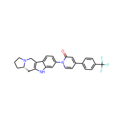 O=c1cc(-c2ccc(C(F)(F)F)cc2)ccn1-c1ccc2c3c([nH]c2c1)C[C@@H]1CCCN1C3 ZINC000113188756
