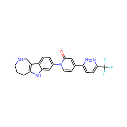 O=c1cc(-c2ccc(C(F)(F)F)nn2)ccn1-c1ccc2c3c([nH]c2c1)CCCNC3 ZINC000115008724