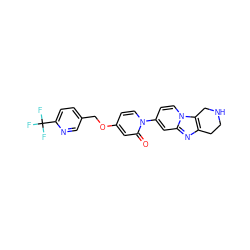 O=c1cc(OCc2ccc(C(F)(F)F)nc2)ccn1-c1ccn2c3c(nc2c1)CCNC3 ZINC000142044997