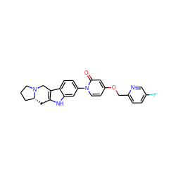 O=c1cc(OCc2ccc(F)cn2)ccn1-c1ccc2c3c([nH]c2c1)C[C@@H]1CCCN1C3 ZINC000113109235