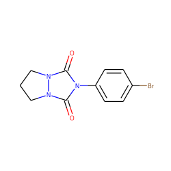 O=c1n(-c2ccc(Br)cc2)c(=O)n2n1CCC2 ZINC000039384080