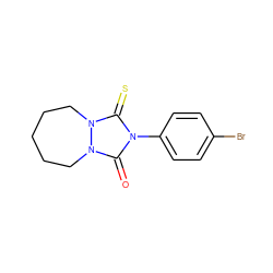 O=c1n(-c2ccc(Br)cc2)c(=S)n2n1CCCCC2 ZINC000039417798