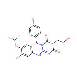 O=c1nc(Nc2ccc(OC(F)F)c(Cl)c2)n(Cc2ccc(Cl)cc2)c(=O)n1CCO ZINC000200526054