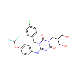 O=c1nc(Nc2ccc(OC(F)F)cc2)n(Cc2ccc(Cl)cc2)c(=O)n1CC(CO)CO ZINC000200522039