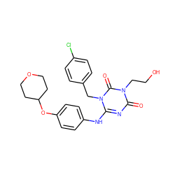 O=c1nc(Nc2ccc(OC3CCOCC3)cc2)n(Cc2ccc(Cl)cc2)c(=O)n1CCO ZINC000200517856