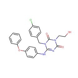 O=c1nc(Nc2ccc(Oc3ccccc3)cc2)n(Cc2ccc(Cl)cc2)c(=O)n1CCO ZINC000200504053