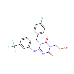 O=c1nc(Nc2cccc(C(F)(F)F)c2)n(Cc2ccc(Cl)cc2)c(=O)n1CCO ZINC000200521800