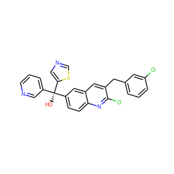 O[C@@](c1cccnc1)(c1ccc2nc(Cl)c(Cc3cccc(Cl)c3)cc2c1)c1cncs1 ZINC001772621799