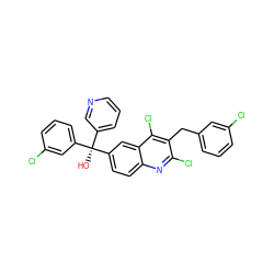 O[C@@](c1cccnc1)(c1cccc(Cl)c1)c1ccc2nc(Cl)c(Cc3cccc(Cl)c3)c(Cl)c2c1 ZINC000219562989