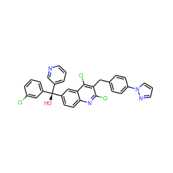 O[C@](c1cccnc1)(c1cccc(Cl)c1)c1ccc2nc(Cl)c(Cc3ccc(-n4cccn4)cc3)c(Cl)c2c1 ZINC000219556913