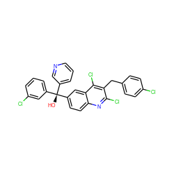O[C@](c1cccnc1)(c1cccc(Cl)c1)c1ccc2nc(Cl)c(Cc3ccc(Cl)cc3)c(Cl)c2c1 ZINC000219557075