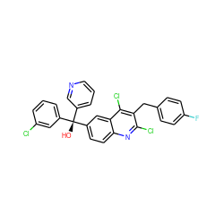 O[C@](c1cccnc1)(c1cccc(Cl)c1)c1ccc2nc(Cl)c(Cc3ccc(F)cc3)c(Cl)c2c1 ZINC000219557249