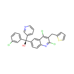 O[C@](c1cccnc1)(c1cccc(Cl)c1)c1ccc2nc(Cl)c(Cc3cccs3)c(Cl)c2c1 ZINC000219490582