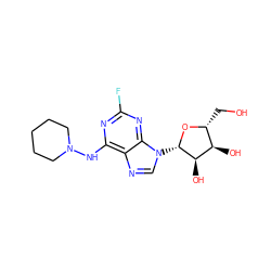 OC[C@H]1O[C@@H](n2cnc3c(NN4CCCCC4)nc(F)nc32)[C@H](O)[C@@H]1O ZINC000003791736
