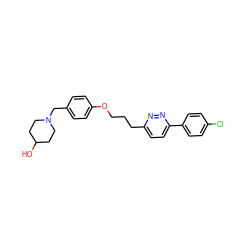 OC1CCN(Cc2ccc(OCCCc3ccc(-c4ccc(Cl)cc4)nn3)cc2)CC1 ZINC000473109187