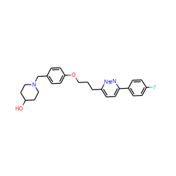 OC1CCN(Cc2ccc(OCCCc3ccc(-c4ccc(F)cc4)nn3)cc2)CC1 ZINC000473110898