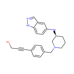 OCC#Cc1ccc(CN2CCC[C@H](Nc3ccc4[nH]ncc4c3)C2)cc1 ZINC000114332219