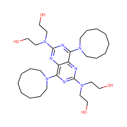 OCCN(CCO)c1nc(N2CCCCCCCC2)c2nc(N(CCO)CCO)nc(N3CCCCCCCC3)c2n1 ZINC000028710626