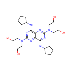 OCCN(CCO)c1nc(NC2CCCC2)c2nc(N(CCO)CCO)nc(NC3CCCC3)c2n1 ZINC000028710672