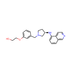 OCCOc1cccc(CN2CC[C@@H](Nc3cccc4cnccc34)C2)c1 ZINC000114032935