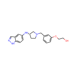 OCCOc1cccc(CN2CC[C@H](Nc3ccc4[nH]ncc4c3)C2)c1 ZINC000114332314