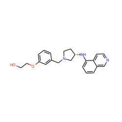 OCCOc1cccc(CN2CC[C@H](Nc3cccc4cnccc34)C2)c1 ZINC000114332376