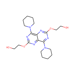 OCCOc1nc(N2CCCCC2)c2nc(OCCO)nc(N3CCCCC3)c2n1 ZINC000013583372