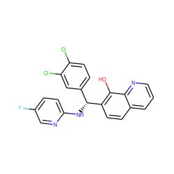Oc1c([C@H](Nc2ccc(F)cn2)c2ccc(Cl)c(Cl)c2)ccc2cccnc12 ZINC000202334870