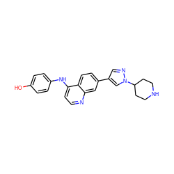 Oc1ccc(Nc2ccnc3cc(-c4cnn(C5CCNCC5)c4)ccc23)cc1 ZINC001772655180
