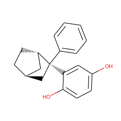 Oc1ccc(O)c([C@]2(c3ccccc3)C[C@H]3CC[C@H]2C3)c1 ZINC000261162307