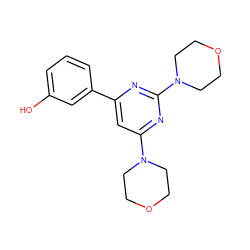 Oc1cccc(-c2cc(N3CCOCC3)nc(N3CCOCC3)n2)c1 ZINC000003960450