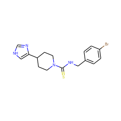 S=C(NCc1ccc(Br)cc1)N1CCC(c2c[nH]cn2)CC1 ZINC000013808011