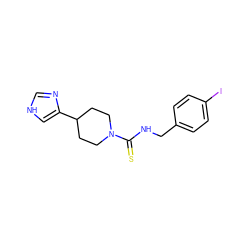 S=C(NCc1ccc(I)cc1)N1CCC(c2c[nH]cn2)CC1 ZINC000013808005