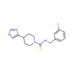 S=C(NCc1cccc(Cl)c1)N1CCC(c2c[nH]cn2)CC1 ZINC000013808015