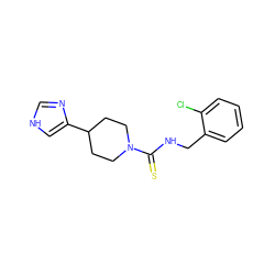 S=C(NCc1ccccc1Cl)N1CCC(c2c[nH]cn2)CC1 ZINC000013808013