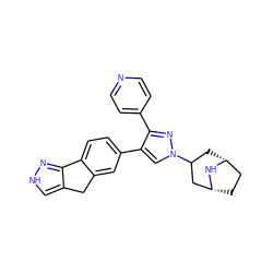 c1cc(-c2nn(C3C[C@@H]4CC[C@H](C3)N4)cc2-c2ccc3c(c2)Cc2c[nH]nc2-3)ccn1 ZINC000071340655