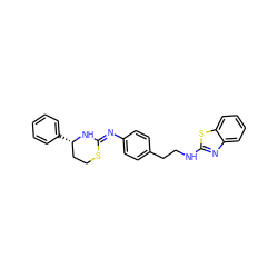 c1ccc([C@H]2CCS/C(=N\c3ccc(CCNc4nc5ccccc5s4)cc3)N2)cc1 ZINC000049033865